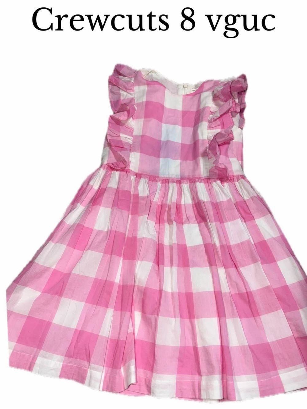 Crewcuts 8 pink white dress girls